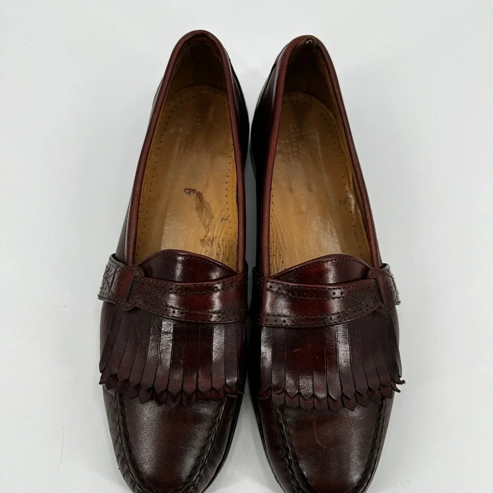 Allen Edmonds Classic Leather Tassel Loafers Dark Brown Mens Dress Shoes Slip On